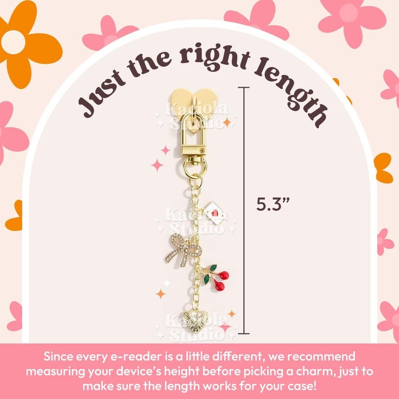 Kaciola Charm Chains for Kindle, Cute E-reader Phone Charm Bracelets Accessories Gift for Reader Booklovers Women Men, Charms Compatible for Kindle/E-Reader/Phone (A) - Image 5